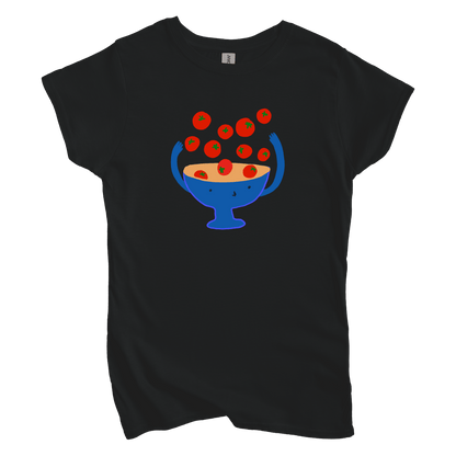 T-Shirts S / Black Cherry Tomatoes: Woblylines Women's Tee