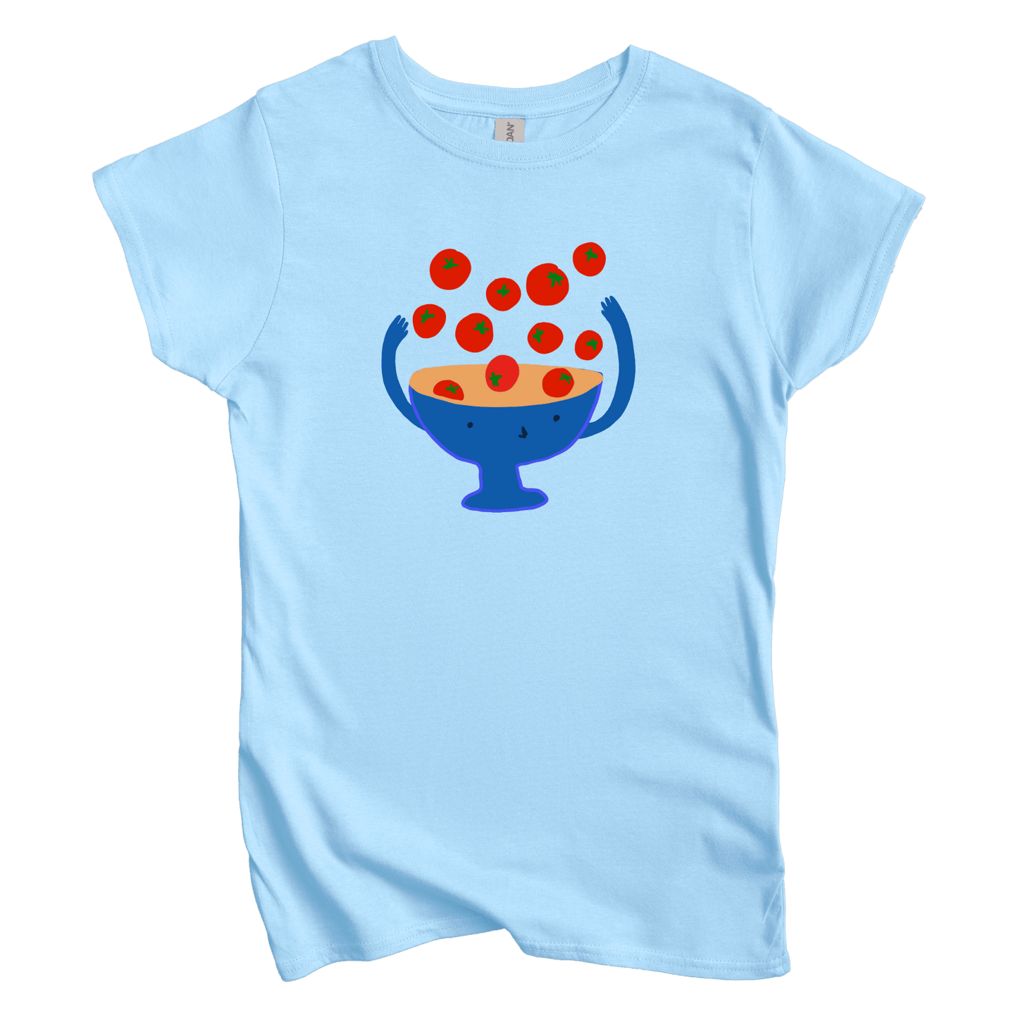 T-Shirts S / Light Blue Cherry Tomatoes: Woblylines Women's Tee