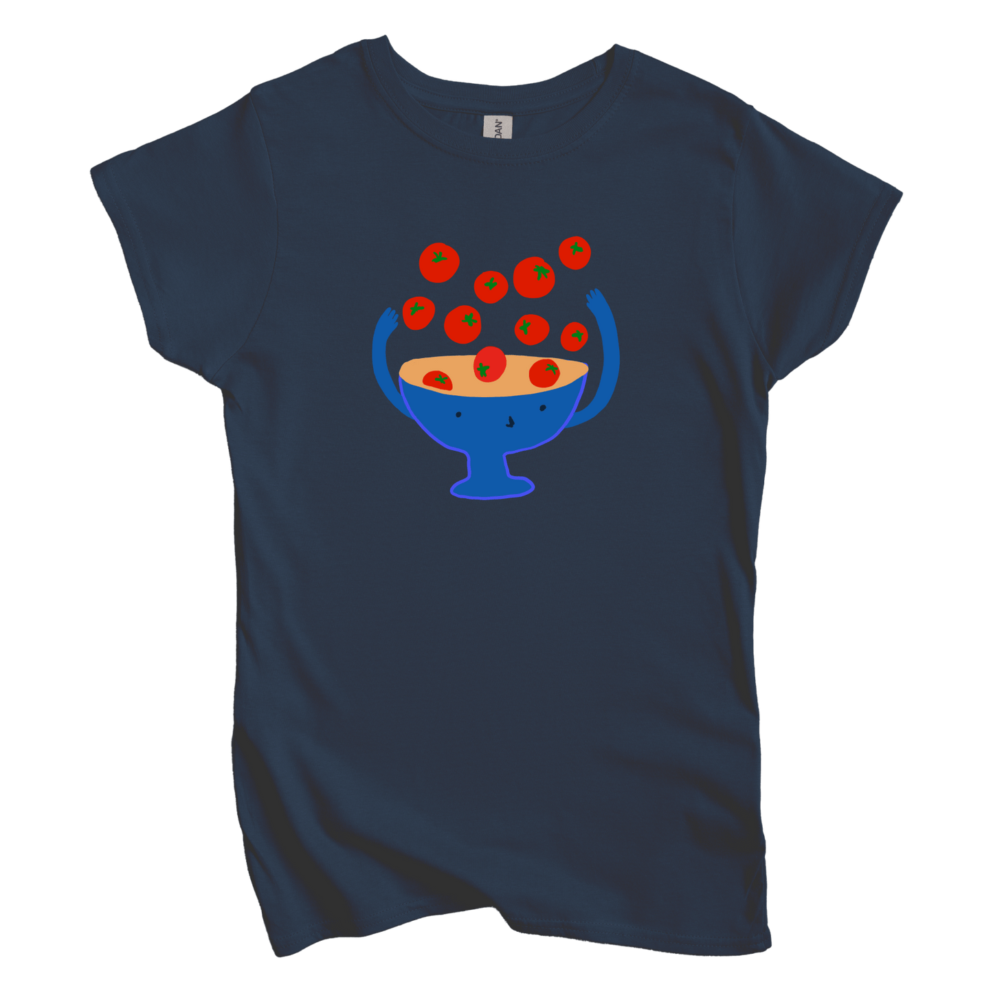T-Shirts S / Navy Cherry Tomatoes: Woblylines Women's Tee