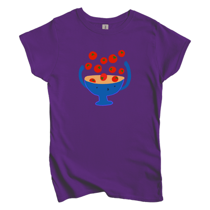 T-Shirts S / Purple Cherry Tomatoes: Woblylines Women's Tee