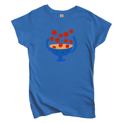 T-Shirts S / Royal Cherry Tomatoes: Woblylines Women's Tee