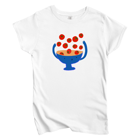T-Shirts S / White Cherry Tomatoes: Woblylines Women's Tee