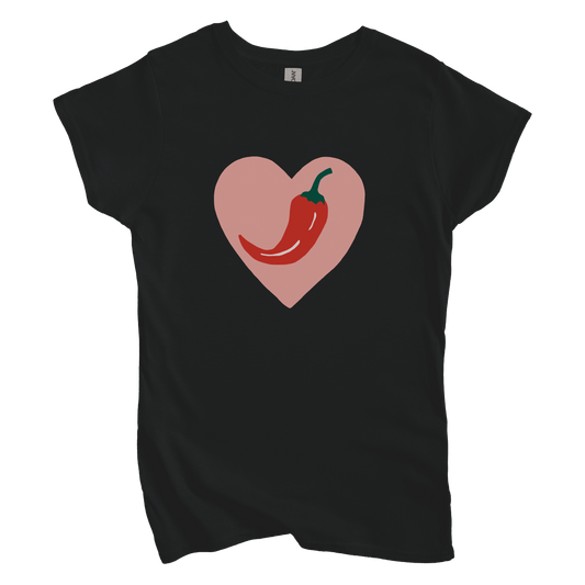 T-Shirt S / Black Chili Heart Women's Tee