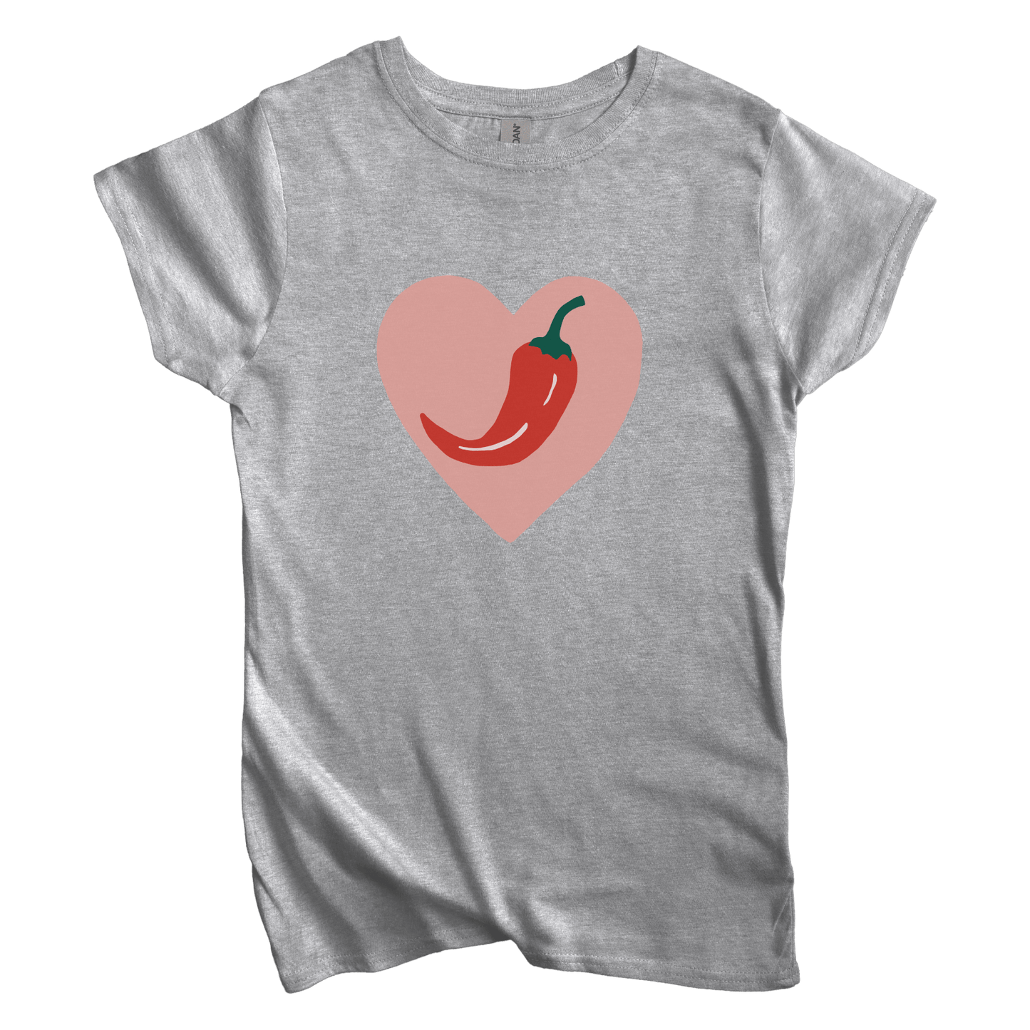 T-Shirt S / Sport Grey Chili Heart Women's Tee