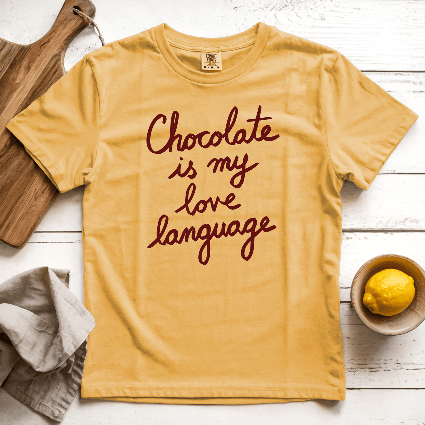 T-Shirt Mustard / S Chocolate is my Love Language