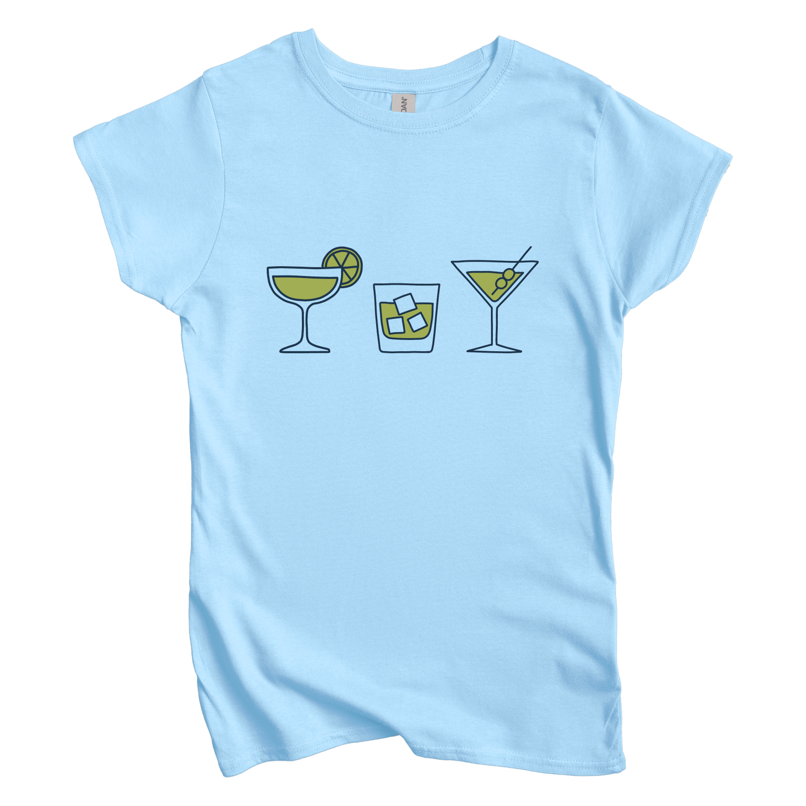 T-Shirt M / Light Blue Cocktail Glasses Women's Tee