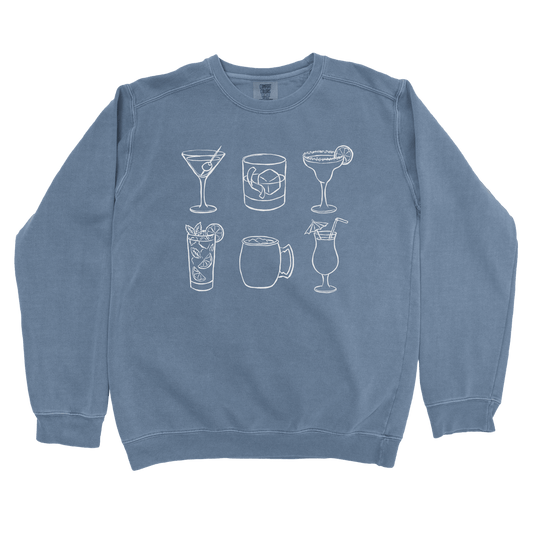 Sweatshirt Blue Jean / S Cocktail Grid Sweatshirt