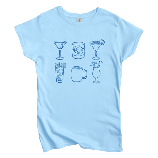 T-Shirt S / Light Blue Cocktail Grid Women's Tee