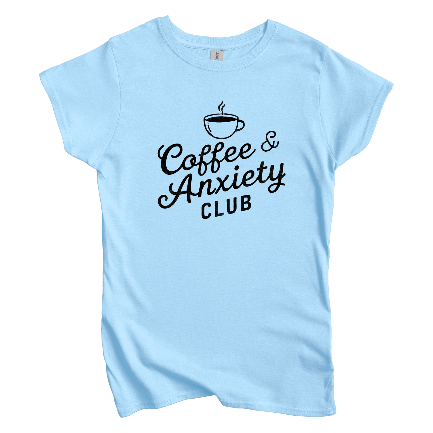 T-Shirt S / Light Blue Coffee and Anxiety Club Women's Tee