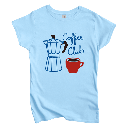 T-Shirt Light Blue / S Coffee Club Women's Tee