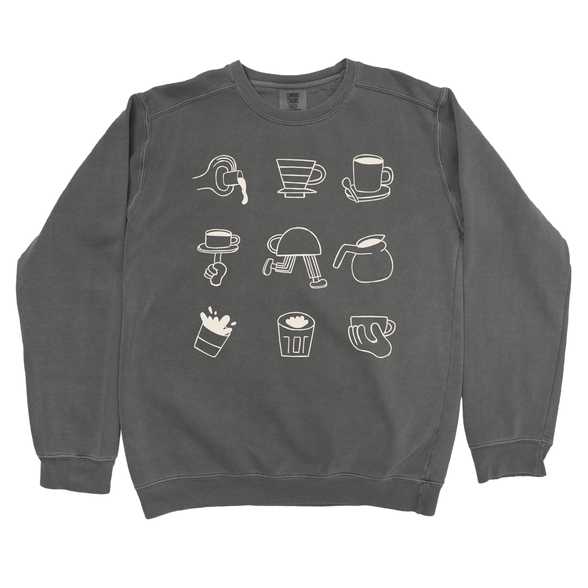 T-Shirts Pepper / S Coffee Doodle Crew: Sae Karepe Sweatshirt
