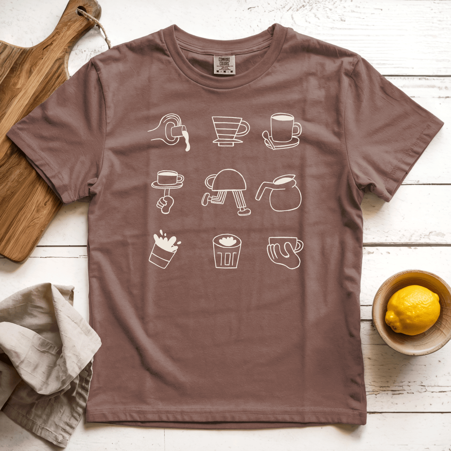 T-Shirts Espresso / S Coffee Doodle Crew: Sae Karepe