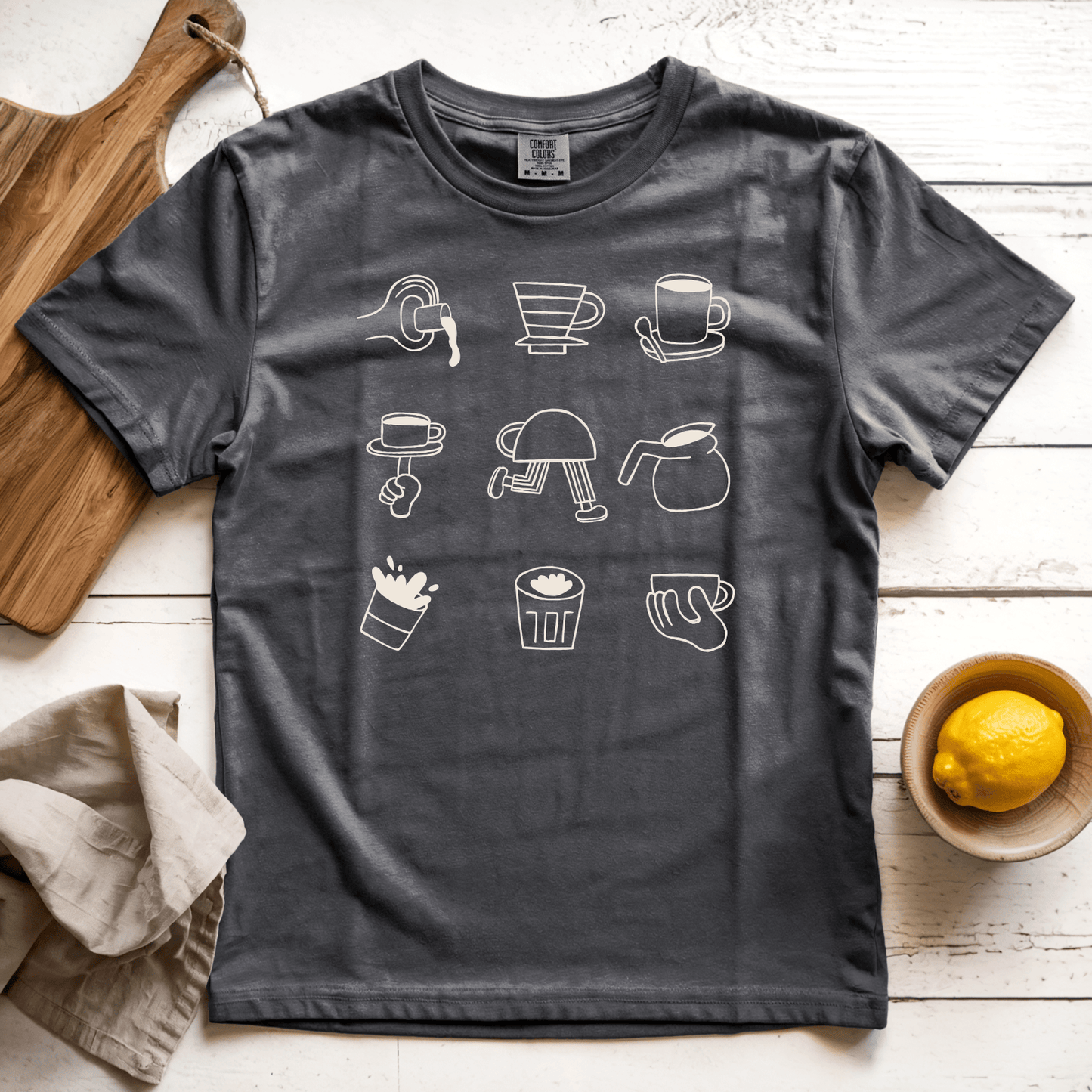 T-Shirts Pepper / S Coffee Doodle Crew: Sae Karepe
