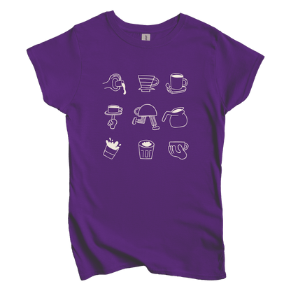 T-Shirt Coffee Doodle Crew: Sae Karepe Women's Tee