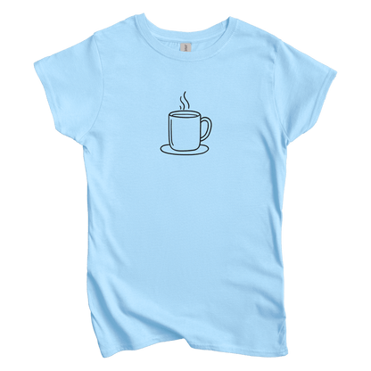T-Shirts S / Light Blue Coffee Doodle Women's Tee