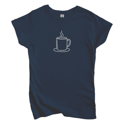 T-Shirts S / Navy Coffee Doodle Women's Tee