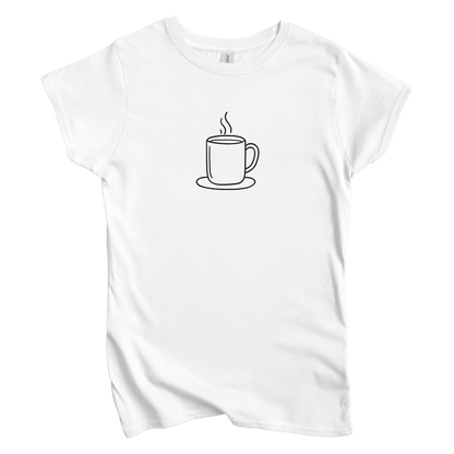 T-Shirts S / White Coffee Doodle Women's Tee