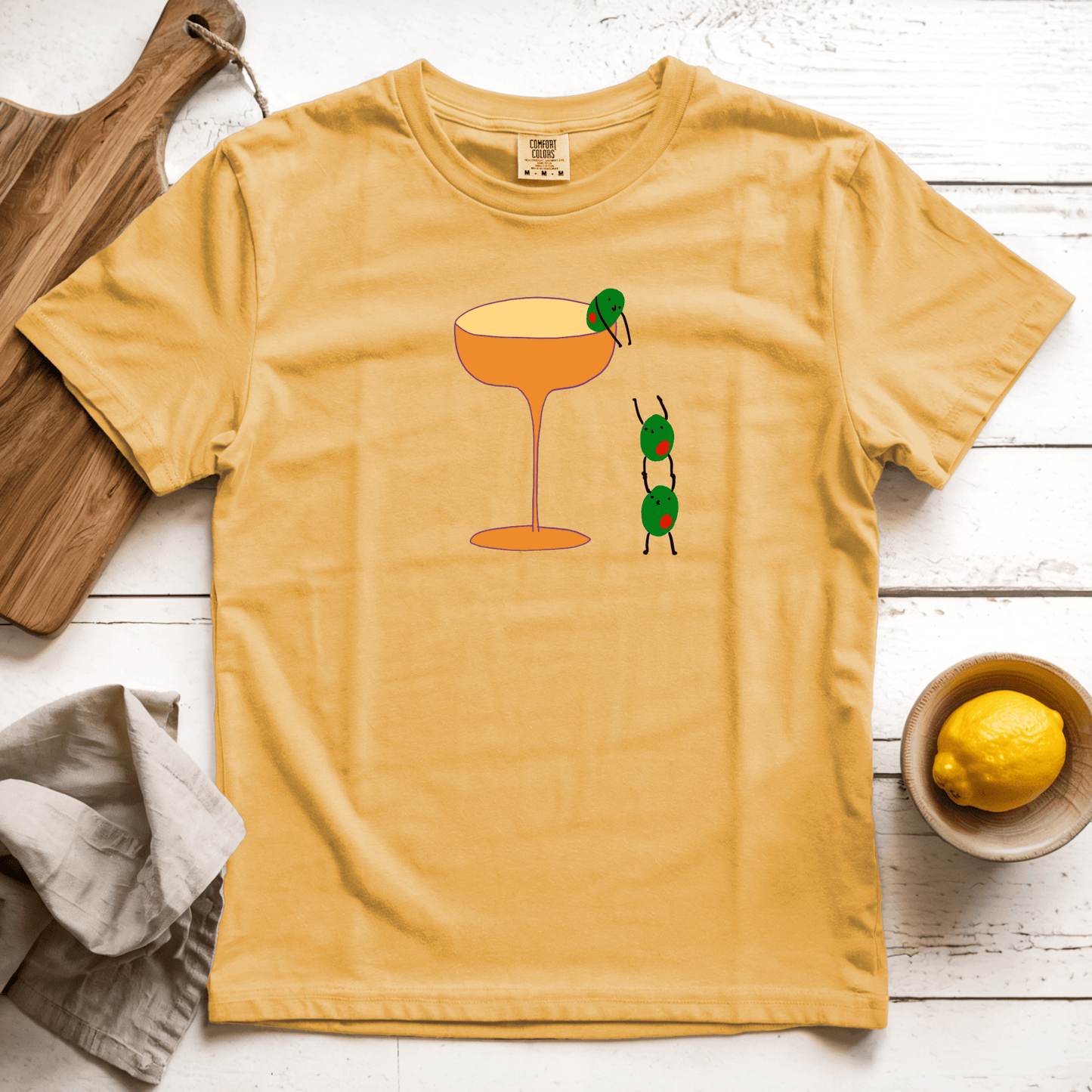 T-Shirts Mustard / S Come Here: Woblylines