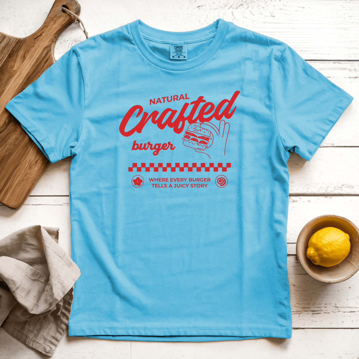 T-Shirts Sapphire / S Crafted Burger: Sae Karepe