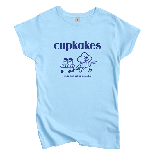 T-Shirts S / Light Blue Eat More Cupcakes: Sae Karepe Women's Tee