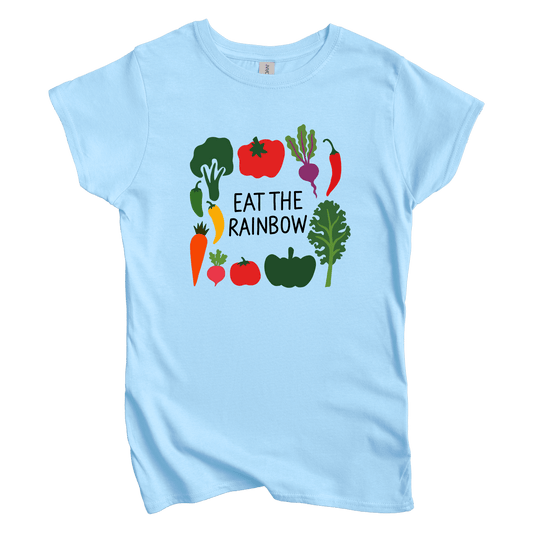 T-Shirt S / Light Blue Eat the Rainbow Women's Tee