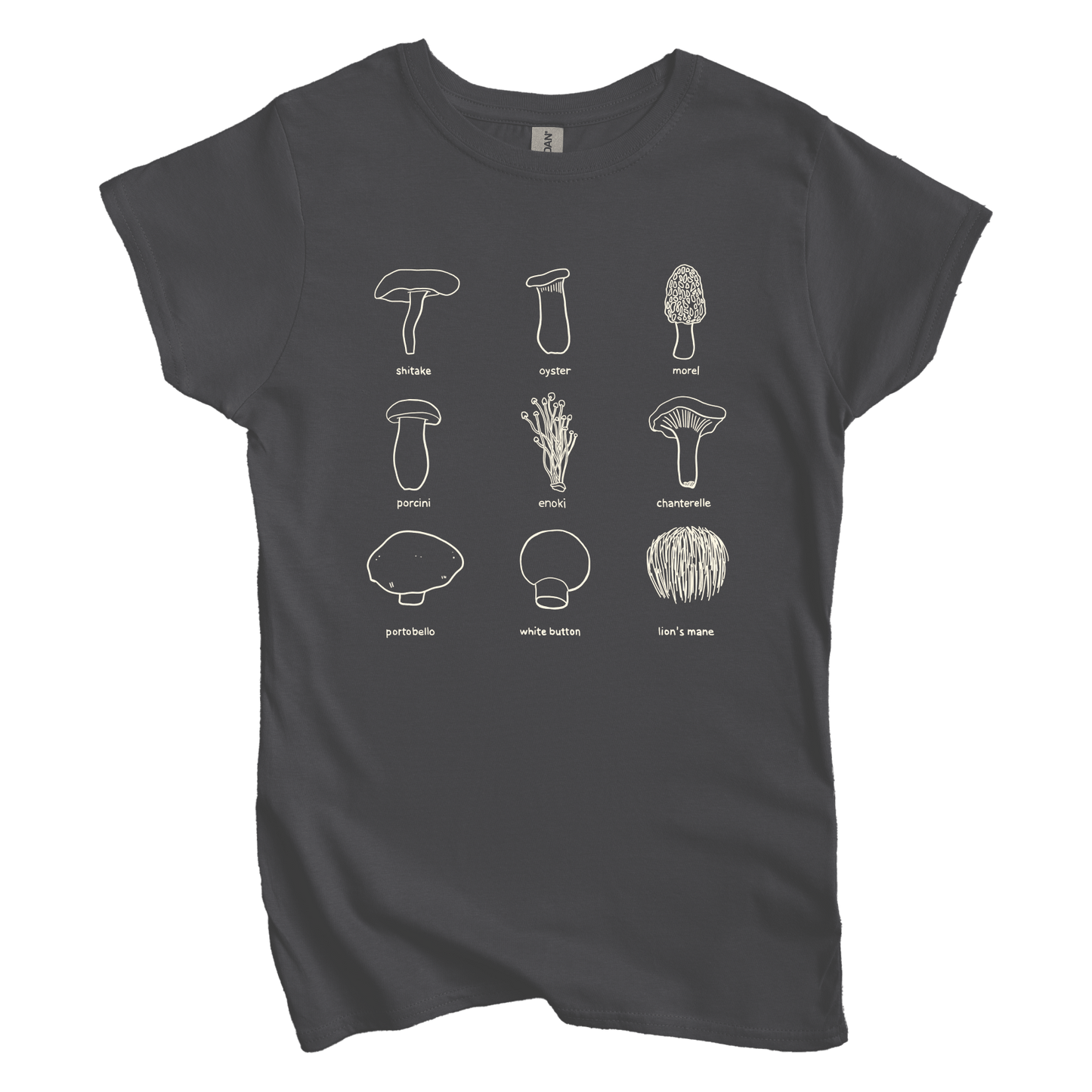 T-Shirt M / Charcoal Edible Mushrooms Women's Tee