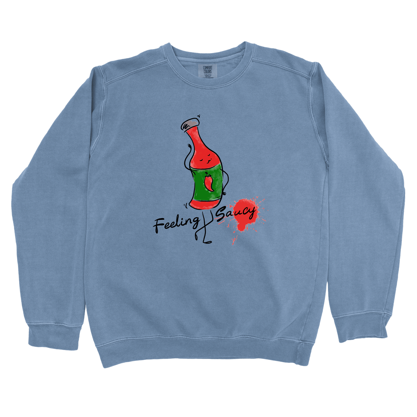 Sweatshirt Blue Jean / S Feeling Saucy: Micro Barbi Sweatshirt