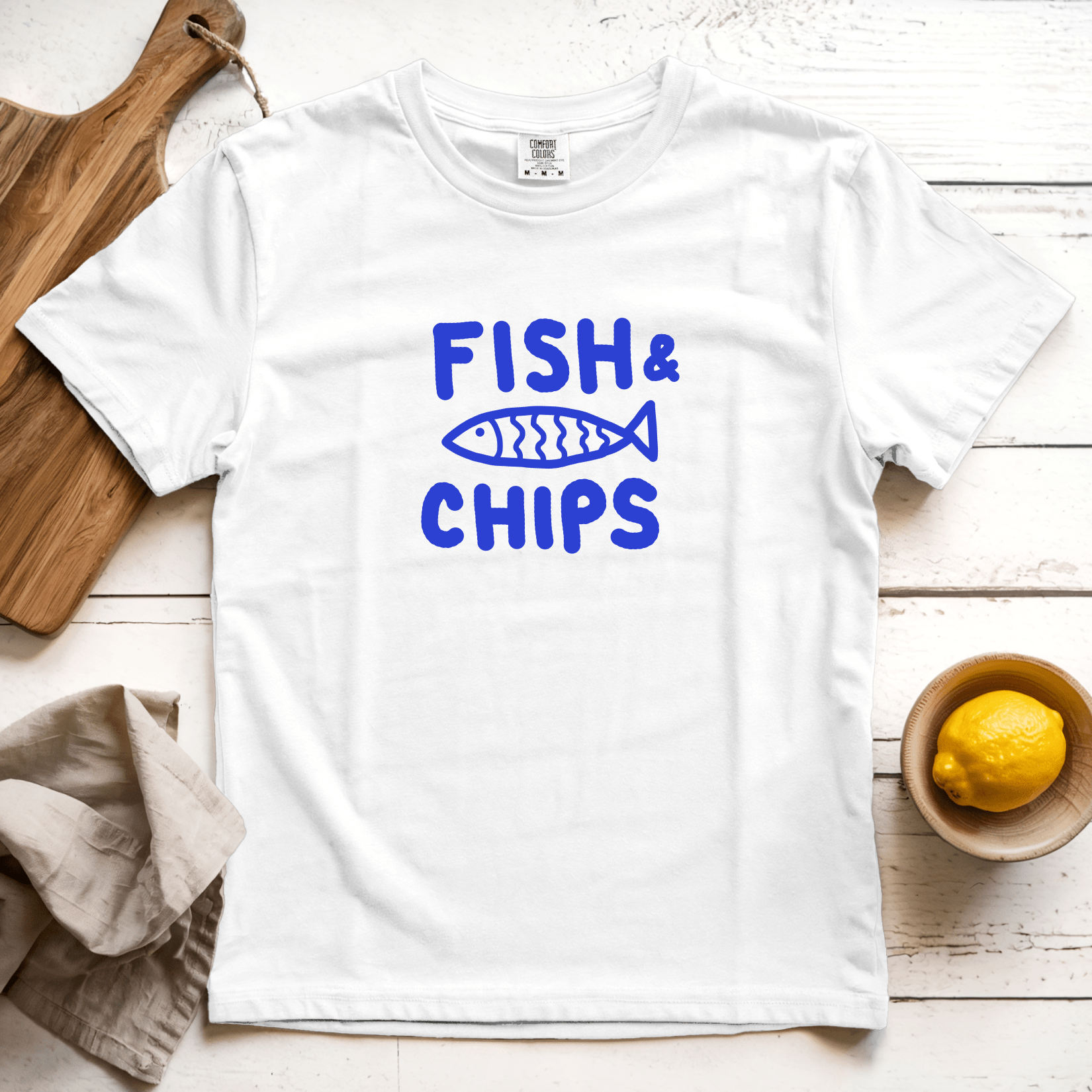 T-Shirt White / S Fish & Chips: Longoland