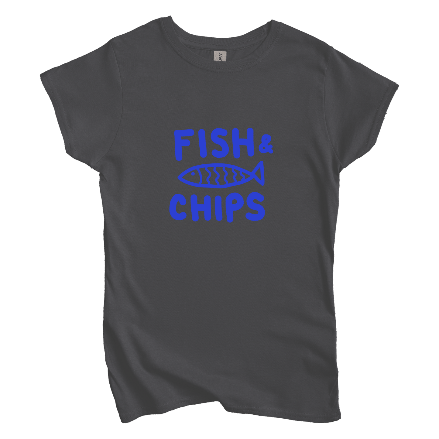 T-Shirt M / Charcoal Fish & Chips: Longoland Women's Tee