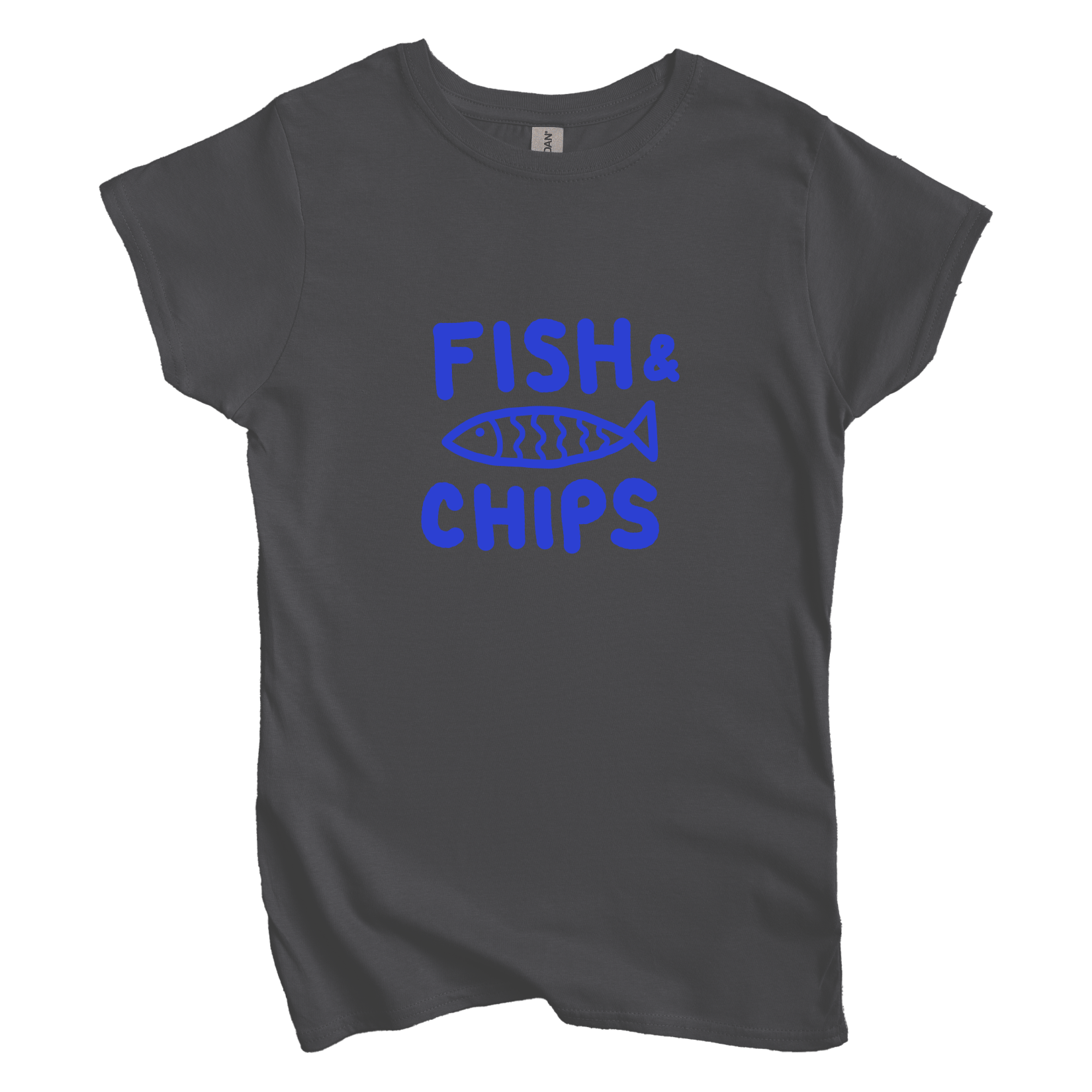 T-Shirt M / Charcoal Fish & Chips: Longoland Women's Tee