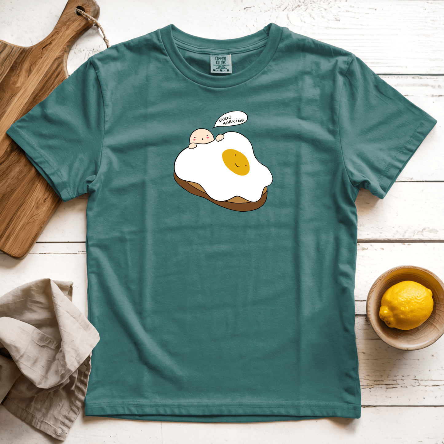 T-Shirts Blue Spruce / S Good Morning: Woblylines