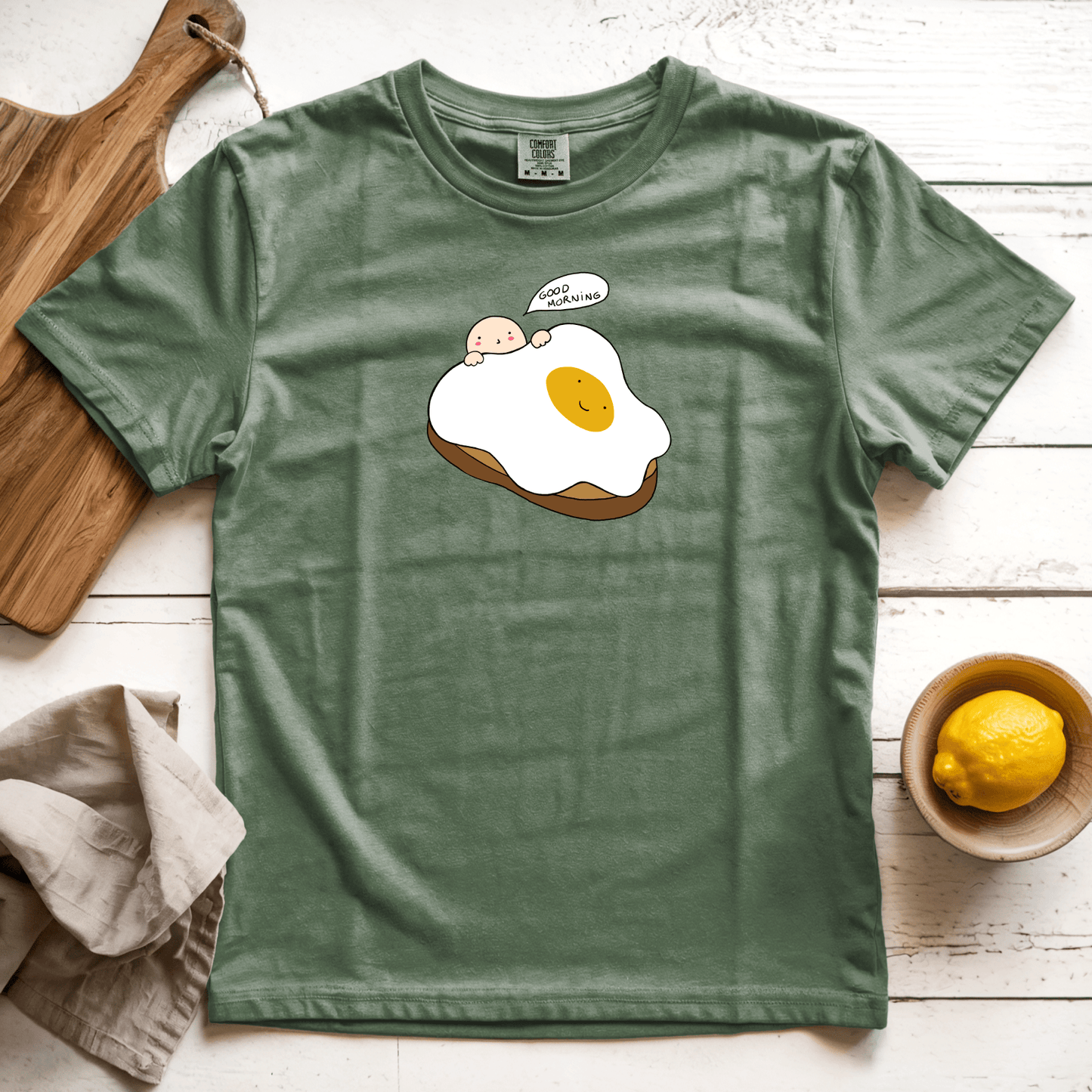 T-Shirts Moss / S Good Morning: Woblylines