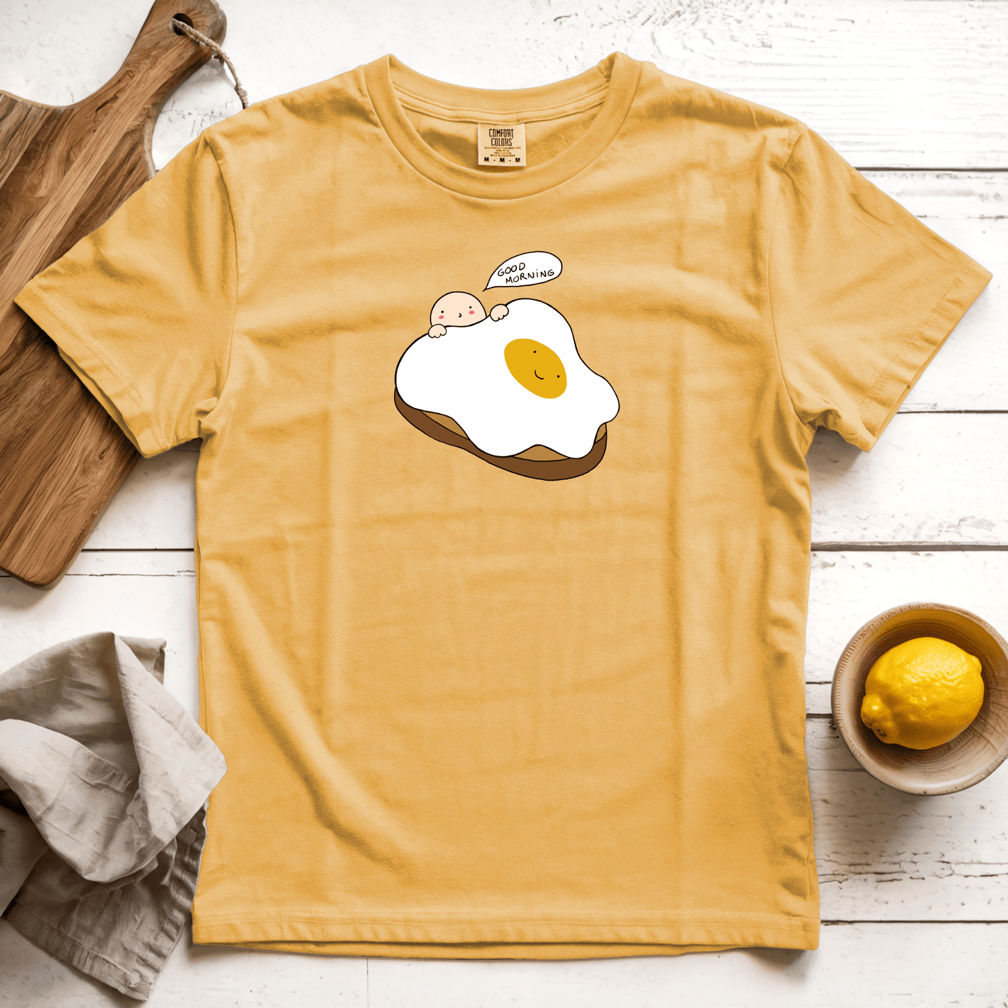 T-Shirts Mustard / S Good Morning: Woblylines