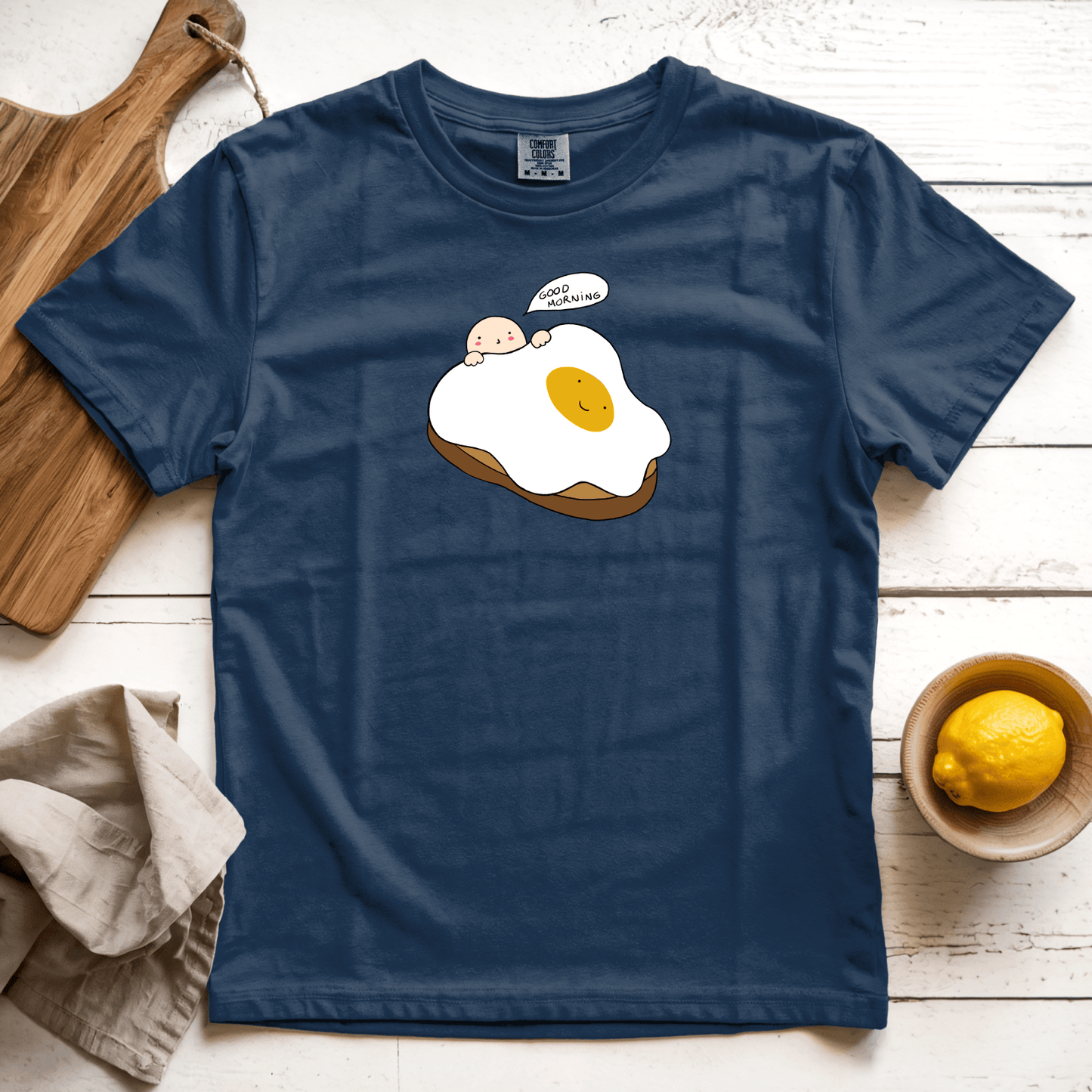 T-Shirts Navy / S Good Morning: Woblylines