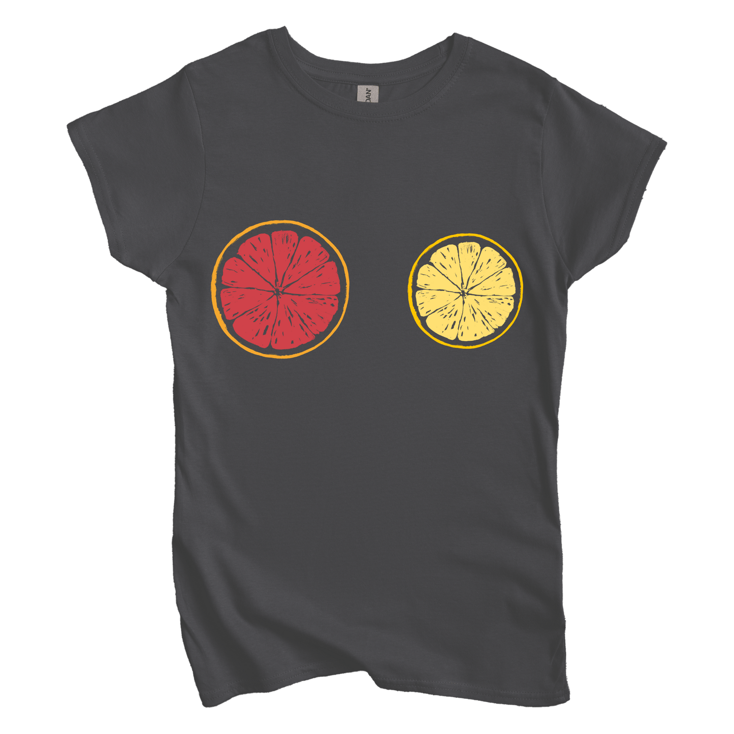 T-Shirt M / Charcoal Grapefruit Lemon: LaeMab Women's Tee
