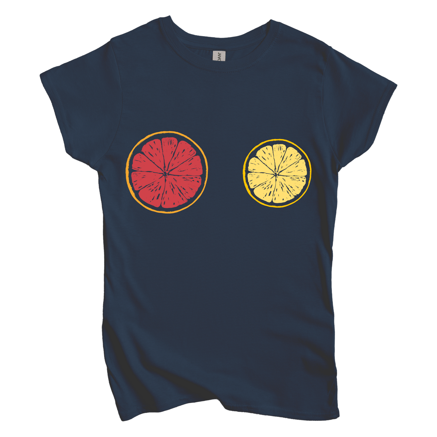 T-Shirt S / Navy Grapefruit Lemon: LaeMab Women's Tee