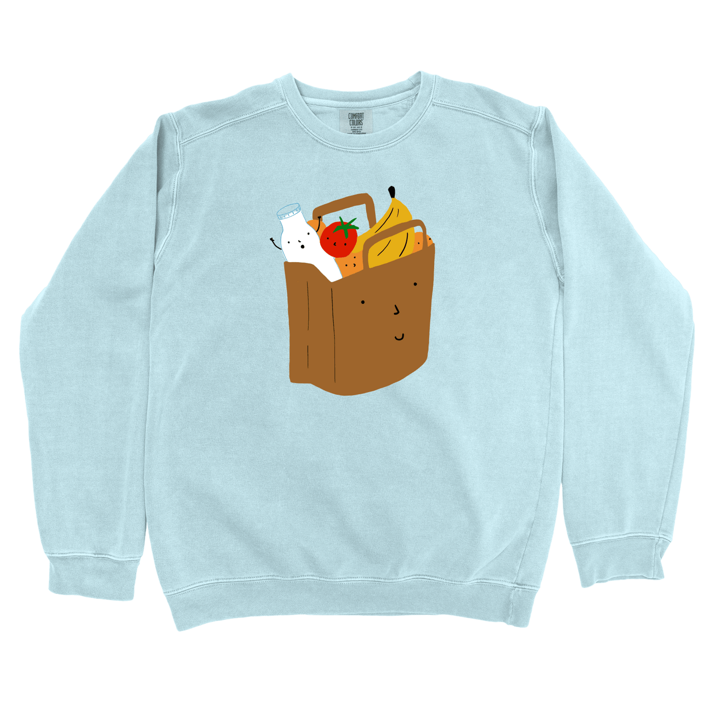 T-Shirts Chambray / S Grocery Shopping: Woblylines Sweatshirt