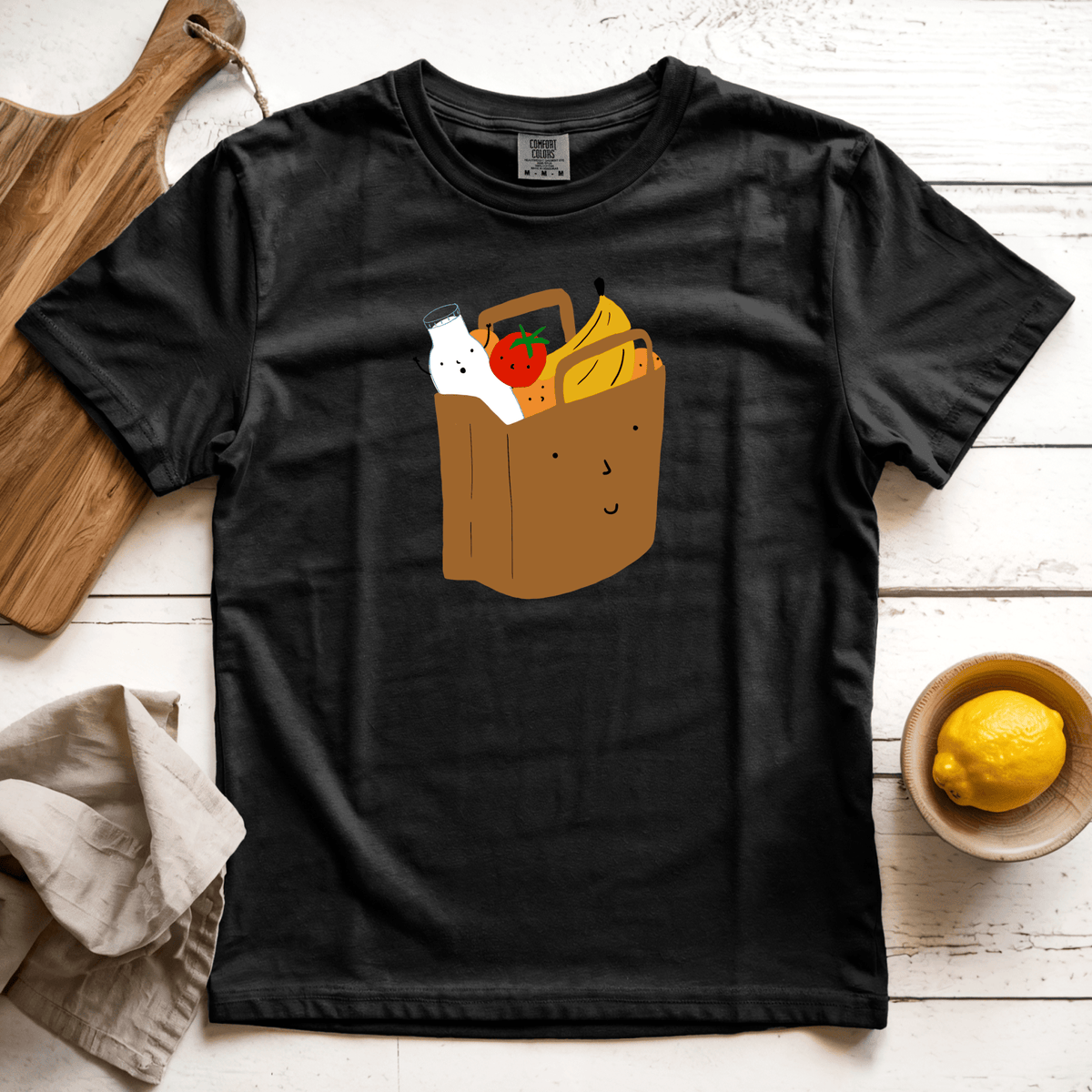 T-Shirts Black / S Grocery Shopping: Woblylines