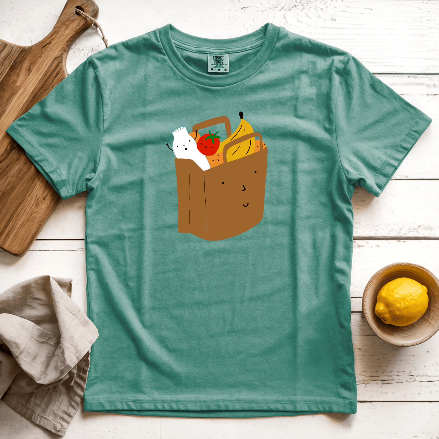 T-Shirts Light Green / S Grocery Shopping: Woblylines