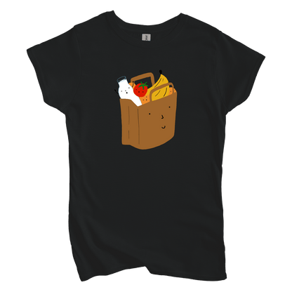 T-Shirts S / Black Grocery Shopping: Woblylines Women's Tee