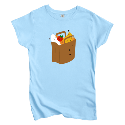 T-Shirts S / Light Blue Grocery Shopping: Woblylines Women's Tee