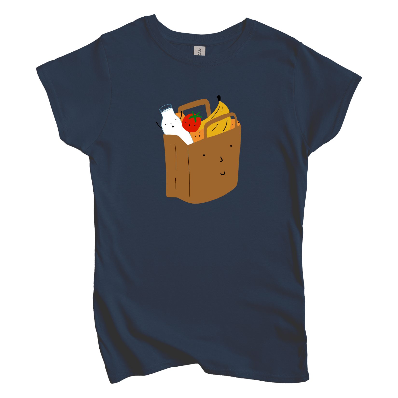 T-Shirts S / Navy Grocery Shopping: Woblylines Women's Tee