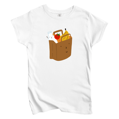 T-Shirts S / White Grocery Shopping: Woblylines Women's Tee
