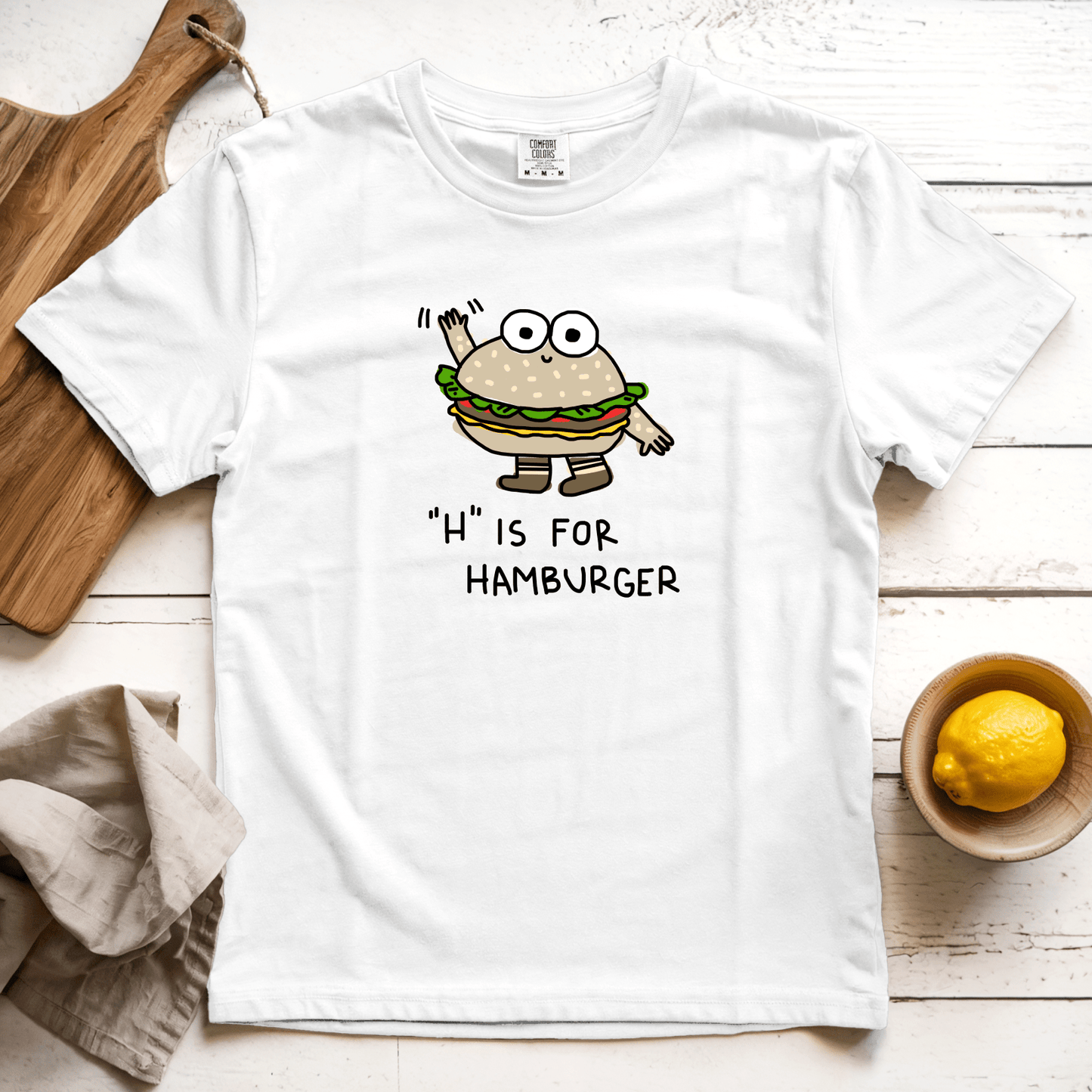 T-Shirt White / S H is for Hamburger: Longoland