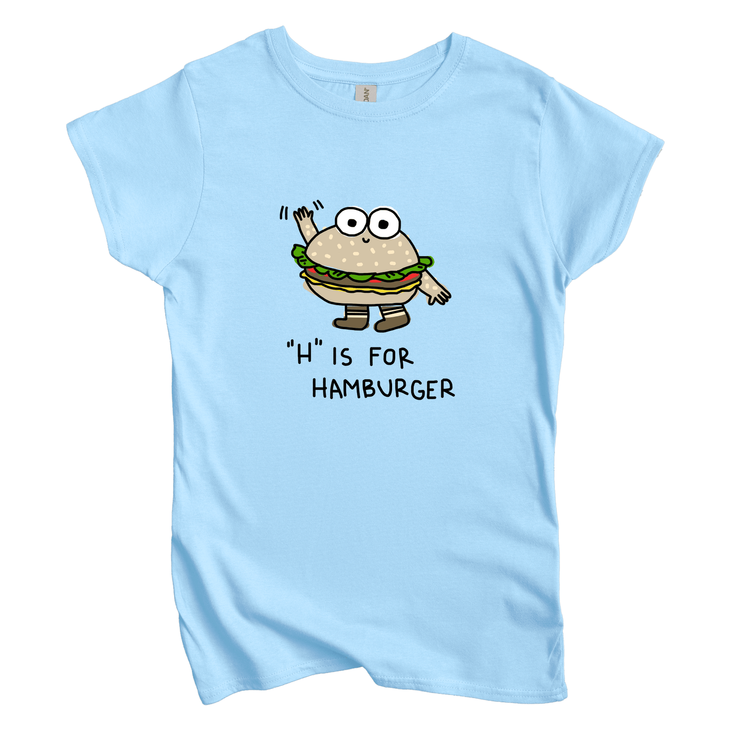 T-Shirt S / Light Blue H is for Hamburger: Longoland Women's Tee