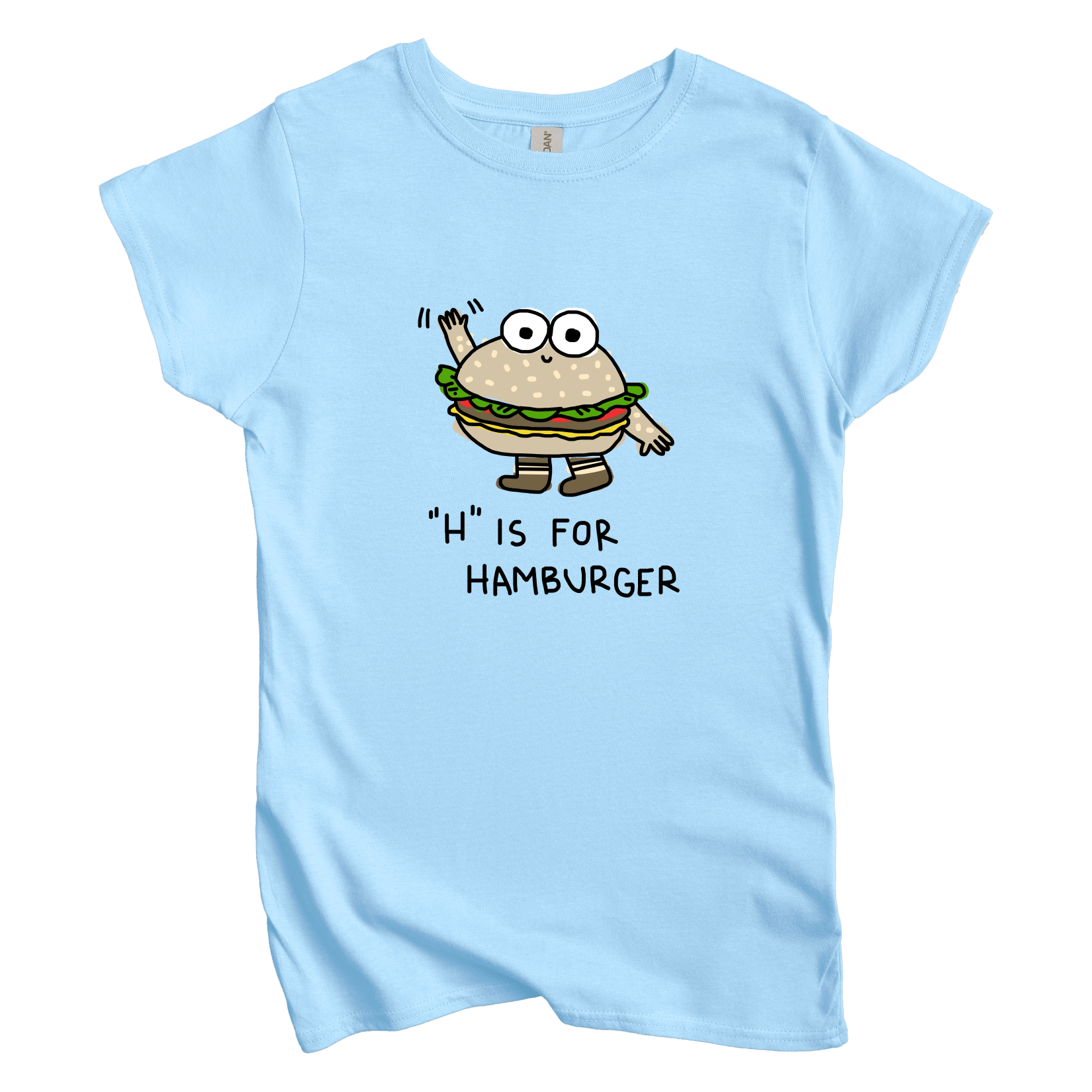 T-Shirt S / Light Blue H is for Hamburger: Longoland Women's Tee