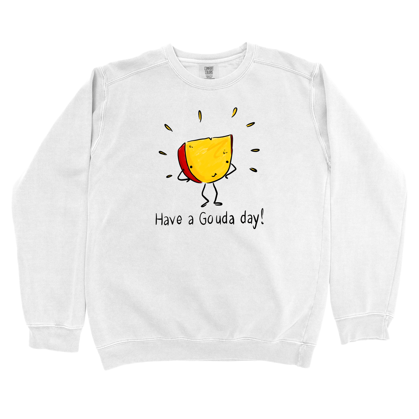 Sweatshirt White / S Have a Gouda Day: Micro Barbi Sweatshirt