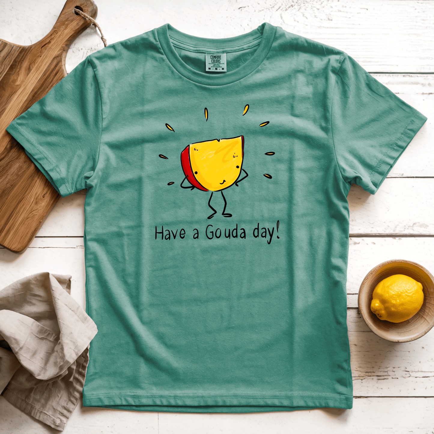 T-Shirt Light Green / S Have a Gouda Day: Micro Barbi