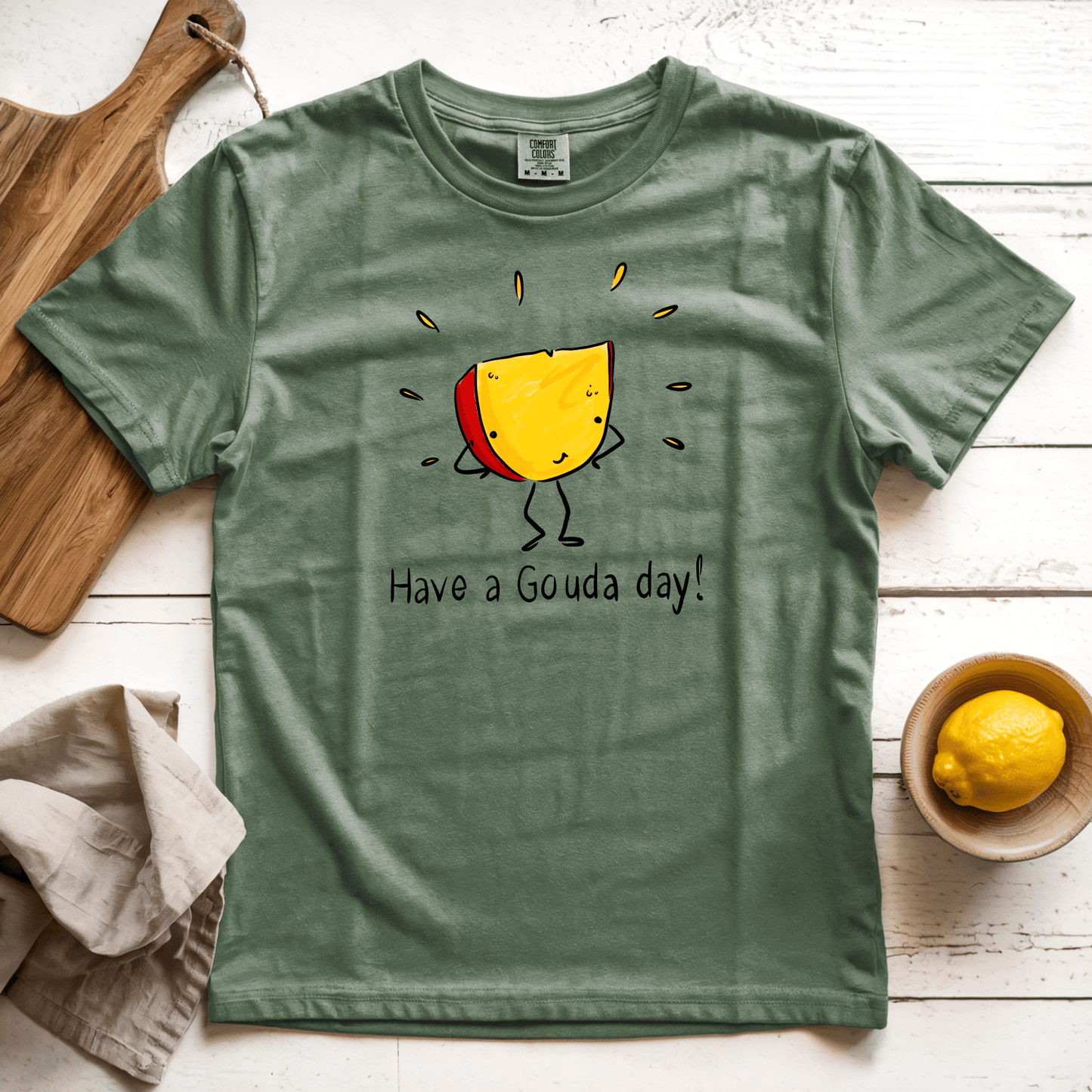 T-Shirt Moss / S Have a Gouda Day: Micro Barbi