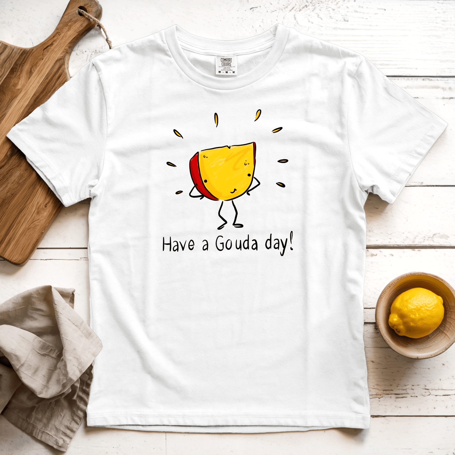 T-Shirt White / S Have a Gouda Day: Micro Barbi